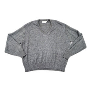 Vintage London Fog Gray 100% Acrylic Sweater Men Size 2XL Made In USA